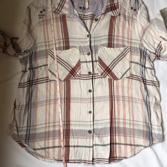 Free People Plaid Button Down Long Sleeve Shirt - Picture 6 of 8